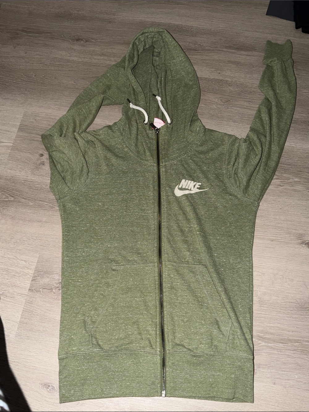 Nike Heather Olive Green Full-Zip upwith White Logo